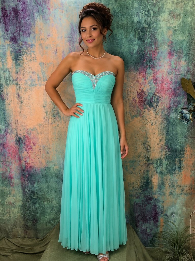 Charlotte Russe Romantic Beaded Bridesmaid - Prom - Formal - Ball Dress